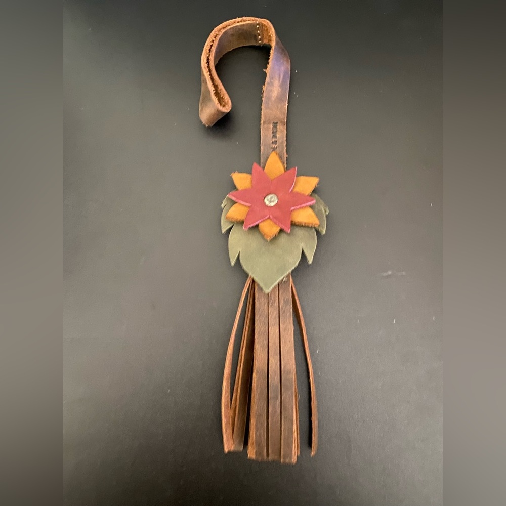 Leather bag charm.